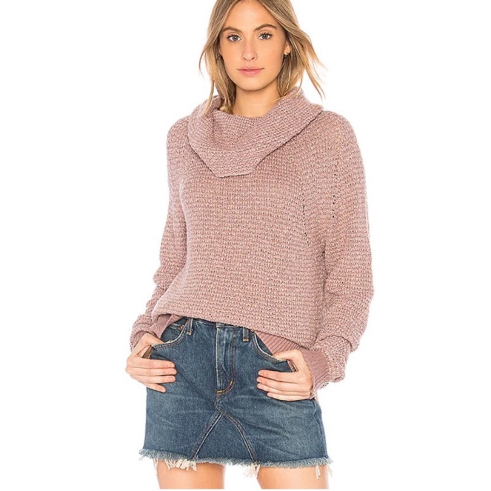 Free People By Your Side Mauve Sweater Size Small